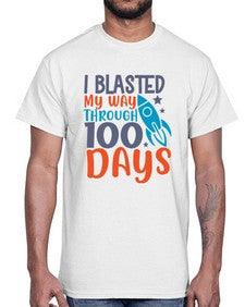 i blasted on my way through one hundred days 357#- one hundred days- Cotton Tee