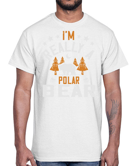 im really a polar bear 147#- bears - animals- Cotton Tee
