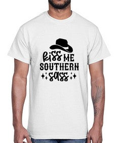 kiss me southern sass 711#- western- Cotton Tee