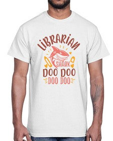 librarian shark doo doo 474#- librarian- Cotton Tee