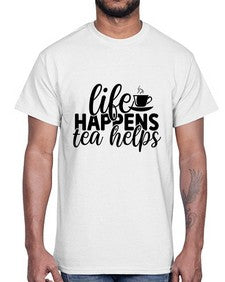 life happens tea helps 1309#- tea- Cotton Tee