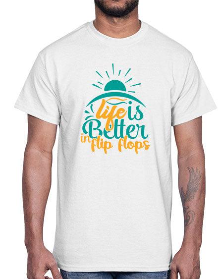 life is better in flip flops Style 89#- summer- Cotton Tee