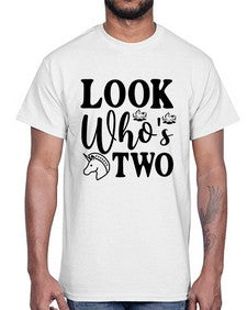 look whos two 267#- unicorn- Cotton Tee