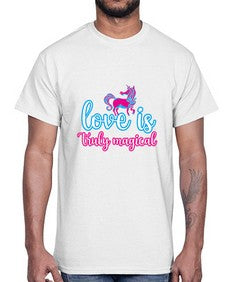love is truly magical 271#- unicorn- Cotton Tee