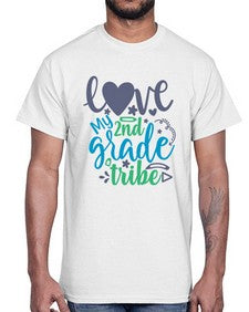 love my second grade tribe 522#- second grade- Cotton Tee
