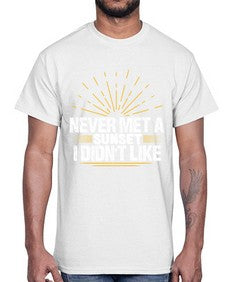 never met a sunset i didnt like  33#- airplane- Cotton Tee
