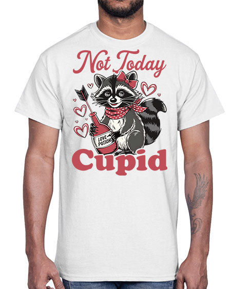 not today cupid 31#- raccoon- Cotton Tee