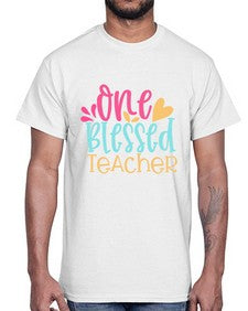 one blessed teacher 560#- teacher- Cotton Tee