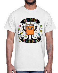 one hundred Days in the Books 567#- one hundred days- Cotton Tee