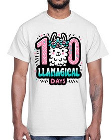one hundred Llamagical Days 592#- one hundred days- Cotton Tee