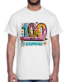 one hundred days of school lighting 573#- one hundred days- Cotton Tee