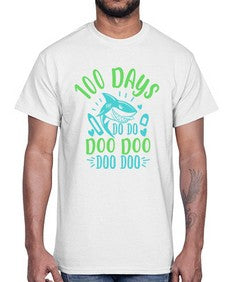 one hundred days shark doo doo 577#- one hundred days- Cotton Tee