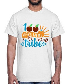 one hundred days with my tribe 588#- one hundred days- Cotton Tee