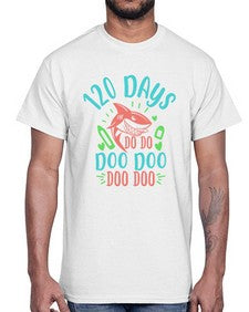 one twenty days shark doo doo 601#- one hundred days- Cotton Tee