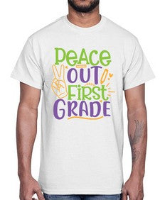 peace out first grade 624#- first grade- Cotton Tee