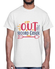 peace out second grade 642#- second grade- Cotton Tee