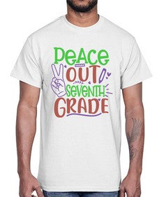 peace out seventh grade 644#- seventh grade- Cotton Tee
