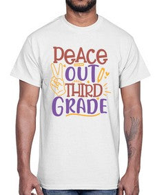 peace out third grade 645#- third grade- Cotton Tee