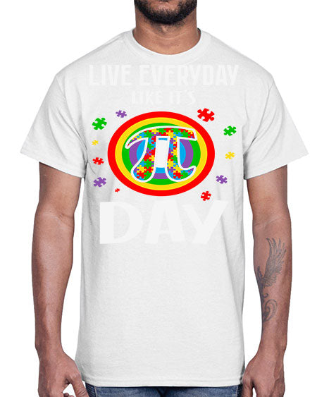 pi day autism puzzle math 111#- autism- Cotton Tee