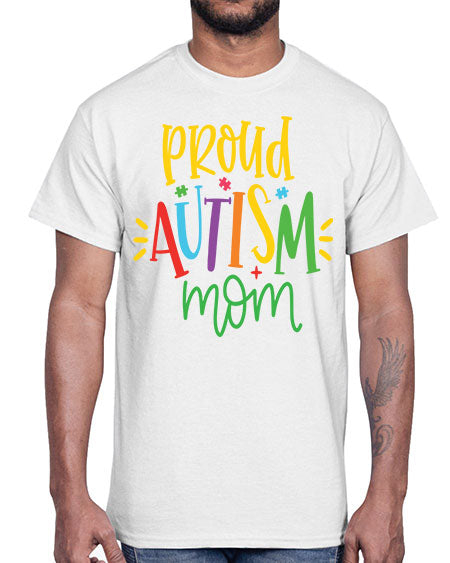 proud autism mom Style 35#- autism- Cotton Tee