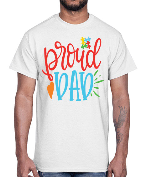 proud dad Style 36#- autism- Cotton Tee
