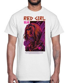 red girl feuaf 1012#- art pop art- Cotton Tee