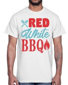 red white bbq 374#- bbq- Cotton Tee