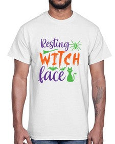 resting witch face 25#- witch- Cotton Tee