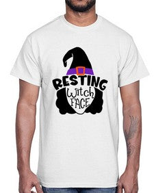 resting witch face 27#- witch- Cotton Tee