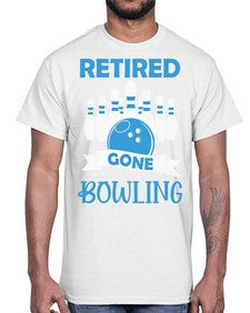 retired gone bowling bowlers 830#- bowling- Cotton Tee