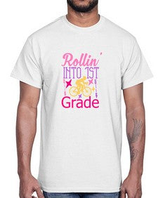 rollin into first grade 776#- first grade- Cotton Tee