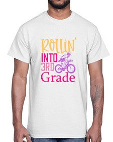 rollin into third grade 782#- third grade- Cotton Tee