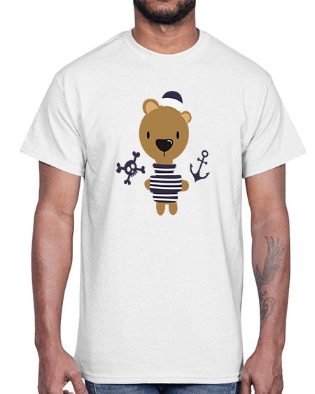 sailor little bear 243#- bears - animals- Cotton Tee