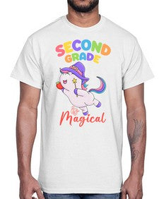 second Grade is Magical Unicorn 821#- second grade- Cotton Tee