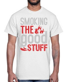 smoking the good stuff 404#- bbq- Cotton Tee