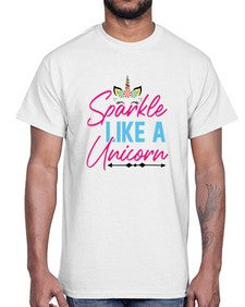 sparkle like a unicorn 416#- unicorn- Cotton Tee