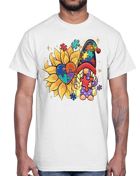 sunflower gnome autism- autism- Cotton Tee