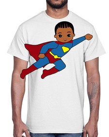 super kid 1#- black boys or men- Cotton Tee