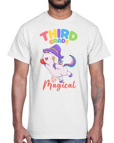 third Grade is Magical Unicorn 962#- third grade- Cotton Tee