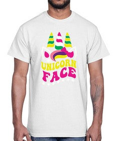 unicorn face 459#- unicorn- Cotton Tee