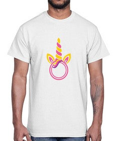 unicorn monogram frame 477#- unicorn- Cotton Tee