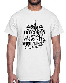 unicorns are my spirit animal 525#- unicorn- Cotton Tee