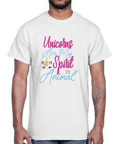 unicorns are my spirit animal 526#- unicorn- Cotton Tee