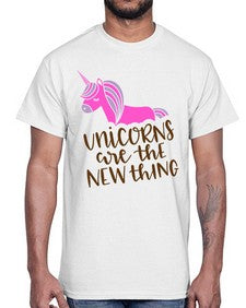 unicorns are the new thing 529#- unicorn- Cotton Tee