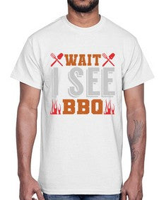 wait i see bbq 457#- bbq- Cotton Tee