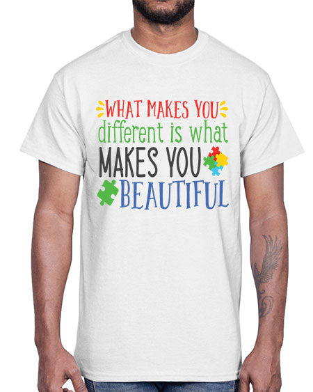 what makes you different is what makes you beautiful Style 3#- autism- Cotton Tee