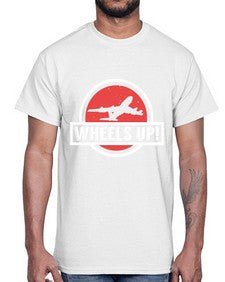 wheels up  50#- airplane- Cotton Tee