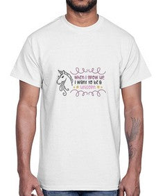 when i grow up i want to be a unicorn 554#- unicorn- Cotton Tee
