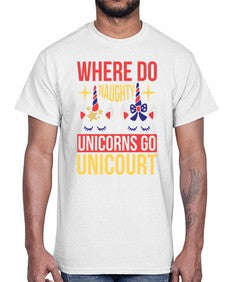 where do naughty unicorns go unicourt 556#- unicorn- Cotton Tee
