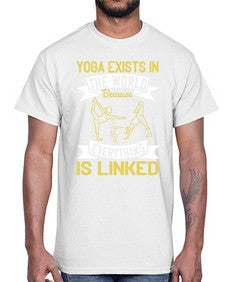 yoga exists in the world because everything is linked  617#- yoga- Cotton Tee